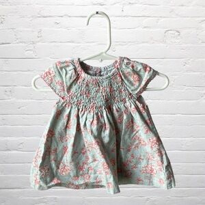 Mud Pie // Floral Smocked Dress with Pink and Blue Details